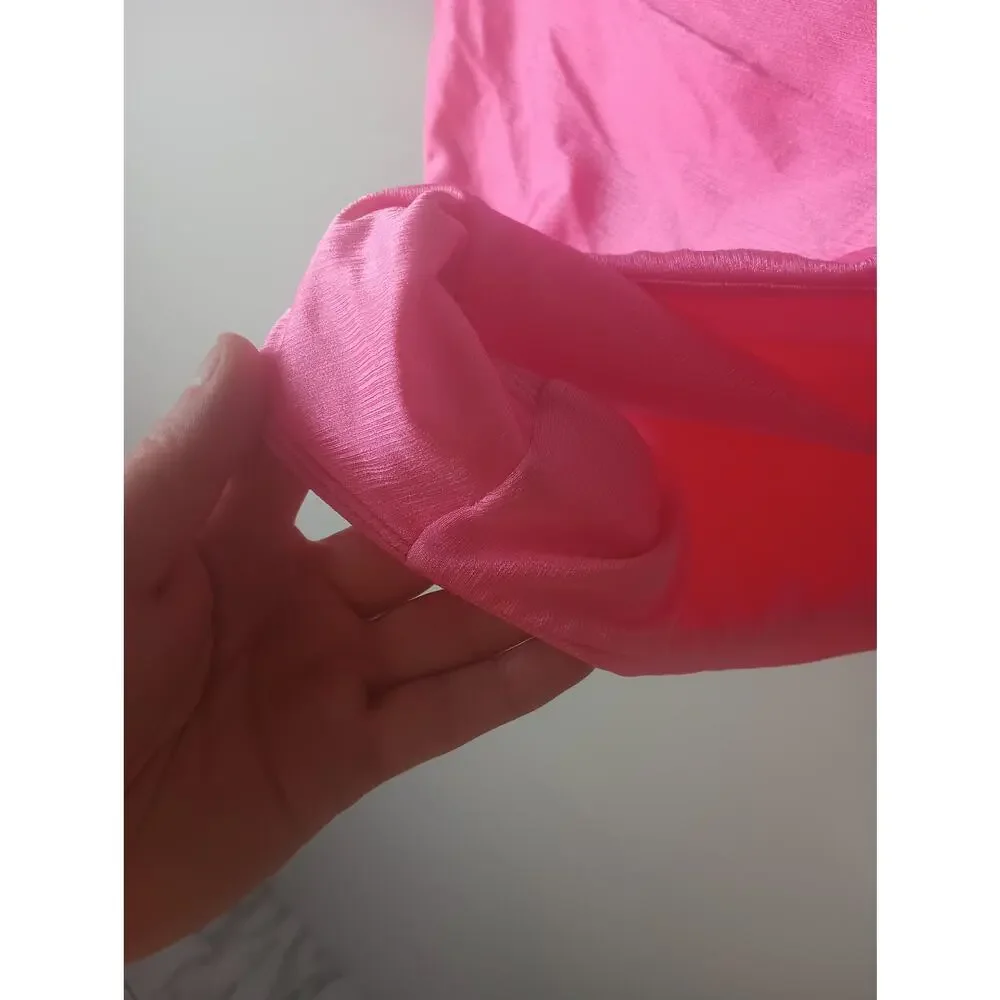 Lovers and Friends Pink Bikini‎ Set Large Top High Waisted Bottoms Swim Beach